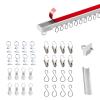 No-Drill Adhesive Curtain Track for Ceiling or Wall, with Clips and Hooks, White, 210 cm/6.9 ft view 1