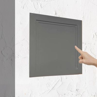 Minglez Access Panel with Push-Button Latch for Tiled Walls, 10x10 cm/4x4 in, Dark Gray