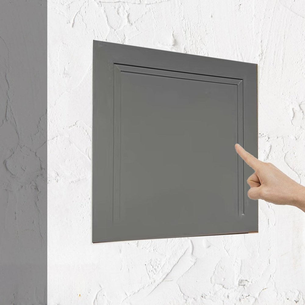 Minglez Access Panel with Push-Button Latch for Tiled Walls, 10x10 cm/4x4 in, Dark Gray