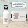 hellomini Personalized Mepal Lunch Box & 500 ml Stainless Steel Water Bottle Set with Custom Name & Animal Design (Owl, Blue) view 3