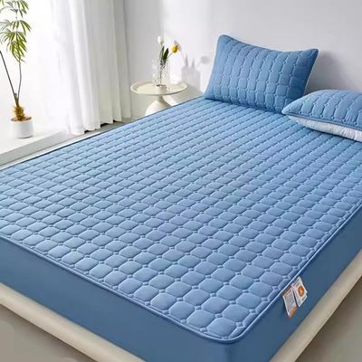 Quilted Mattress Protector, 5–30 cm Deep Pocket, Blue, 200 x 220 cm