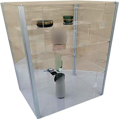 Clear Acrylic Display Box, Removable Showcase, Cube Organizer, Silver, 30 x 30 x 60.6 cm