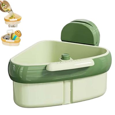 LUCKKY Corner Sink Caddy with Suction Cup, Green