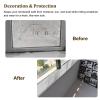 WhamtL Marble-Pattern Window Sill Mat, PVC Leather Cover, Non-Slip Pet Protector, 71 x 24 in view 2