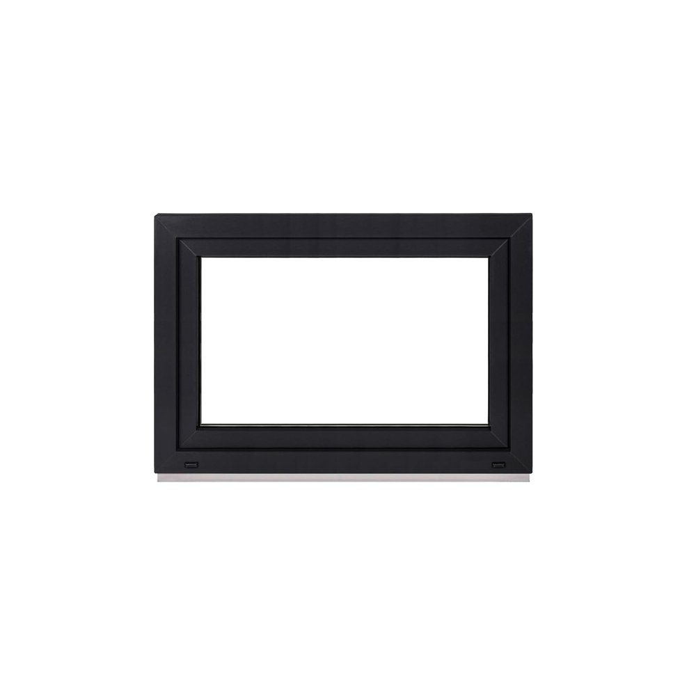 Framex PVC Basement Window, Interior White/Exterior Anthracite, 115 x 70 cm, Triple-Glazed 32 mm, Tilt-and-Turn, DIN Left