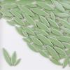 100 g/3.5 oz Leaf-Shaped Ceramic Mosaic Tiles, 3 Sizes, Mixed, 4 mm/0.15 in Thick, Lanceolate Tiles (Light Green) view 1