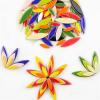 100 g/3.5 oz Leaf-Shaped Ceramic Mosaic Tiles, 3 Sizes, Mixed, 4 mm/0.15 in Thick, Lanceolate Tiles (Light Green) view 3