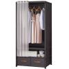 Space-Saving Small Wardrobe with Iron Frame and Drawers, Freestanding Storage for Any Room view 1