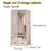 Space-Saving Small Wardrobe with Iron Frame and Drawers, Freestanding Storage for Any Room view 2