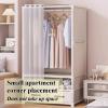 Space-Saving Small Wardrobe with Iron Frame and Drawers, Freestanding Storage for Any Room view 3