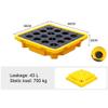 1 x Spill Pallet with Drain, Industrial Modular Tray for Garage and Basement, 43 L Capacity, 66 x 66 x 15 cm, Durable Spill Containment Solution view 3