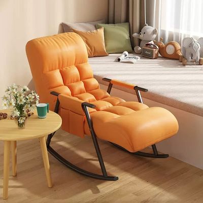 YHKJLYH Modern Rocking Chair with Side Pockets, Orange