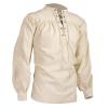 Men's Black Medieval Shirt with Lacing, Gothic Pirate Renaissance Top view 2