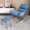 YHKJLYH Mid-Century Accent Rocking Chair with Footstool, Blue view 1