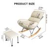 YHKJLYH Mid-Century Accent Rocking Chair with Footstool, Blue view 2