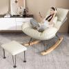 YHKJLYH Mid-Century Accent Rocking Chair with Footstool, Blue view 3