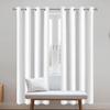 JIAFANG Blackout Curtain with Ruffle Tape, 130 x 70 cm, Thermal Bedroom Curtain, White view 1