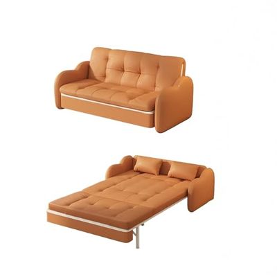 Gray Convertible Sleeper Sofa with Storage
