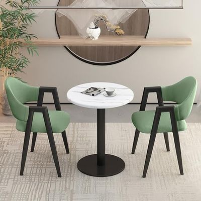 3-Piece Modern Dining Set with Round Table and 2 Upholstered Chairs