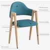 3-Piece Modern Dining Set with Round Table and 2 Upholstered Chairs view 3