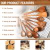10-Piece Teak Wood Cooking Utensil Set with Ladle, Serving Spoon, Salad Servers & Pasta Server view 3