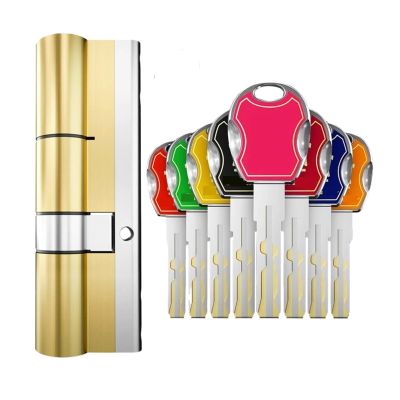 1-Pc. European Standard Super C-Level Anti-Theft Copper Lock Cylinder with 8 Keys for Entrance Doors (110 = 32.5 + 77.5)