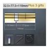 1-Pc. European Standard Super C-Level Anti-Theft Copper Lock Cylinder with 8 Keys for Entrance Doors (110 = 32.5 + 77.5) view 2