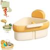 Corner Sink Rack with Suction Cup, Upgraded Self-Cleaning Strainer Basket for Kitchen Sinks, Yellow, 1 pc view 1