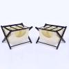 DLAZUM Solid Wood Luggage Rack, 2-Pack Folding Suitcase Stand with Fabric Bag view 1