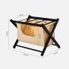 DLAZUM Solid Wood Luggage Rack, 2-Pack Folding Suitcase Stand with Fabric Bag view 2