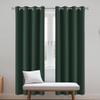 JIAFANG Blackout Curtain with Gather Tape, 200 x 150 cm, Thermal Bedroom Curtain, Dark Green view 1