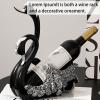 Swan Figurine Wine Bottle Holder, Resin Sculpture view 3