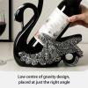 Swan Figurine Wine Bottle Holder, Resin Sculpture view 4