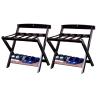 DLAZUM 2-Piece Folding Hotel Luggage Rack with Shoe Shelf, Black view 1