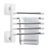 No-Drill Adhesive Towel Holder, 5-Arm 180° Swivel, Stainless Steel view 1