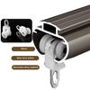 Durable Aluminum Curtain Track System with Wall Brackets, Champagne, 1.20 m view 3