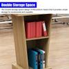 Wooden Standing Podium with Storage Shelf, Versatile Lectern for Churches, Classrooms, Offices and Conferences view 2