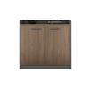 DUANHOZ Low Wooden Filing Cabinet with Double Doors and Handle, Brown view 1