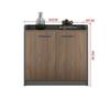 DUANHOZ Low Wooden Filing Cabinet with Double Doors and Handle, Brown view 3