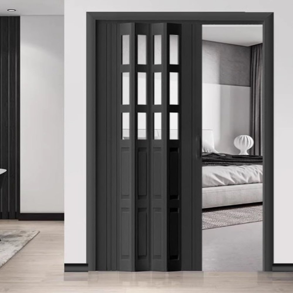 DUANHOZ Custom-Size Black Acrylic Folding Door, 44 x 80 in