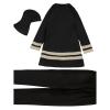 2025 Muslim Women's Plus-Size Conservative Swimsuit Set, Black, 4XL view 2