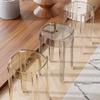 PXAMORTEL Transparent Dining Chair, Stackable Backless Acrylic Bar Stool, Multicolor (Transparent) view 2