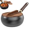 Uncoated Big Belly Hand-Forged Iron Frying Pan, 28 cm, Black view 1