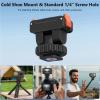 Plyisty Magnetic Quick-Release Cold Shoe Mount for Action 3/4/5 Pro, 1/4-Inch Camera Stabilizer Mount with Aluminum Alloy Claw and Hot Shoe Interface view 2