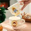 HUMOCHUSON Ceramic Coffee Cup with Cartoon Croissant Girl, 300–400 mL view 4