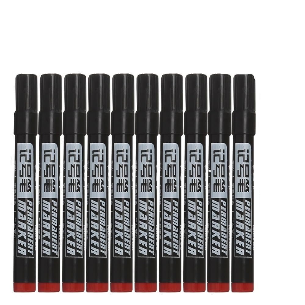 BANDKIT Oil-Based Permanent Markers, 10-Pack, Red