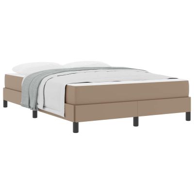 vidaXL Bed Frame with Mattress Cappuccino 160 x 200 cm Fabric