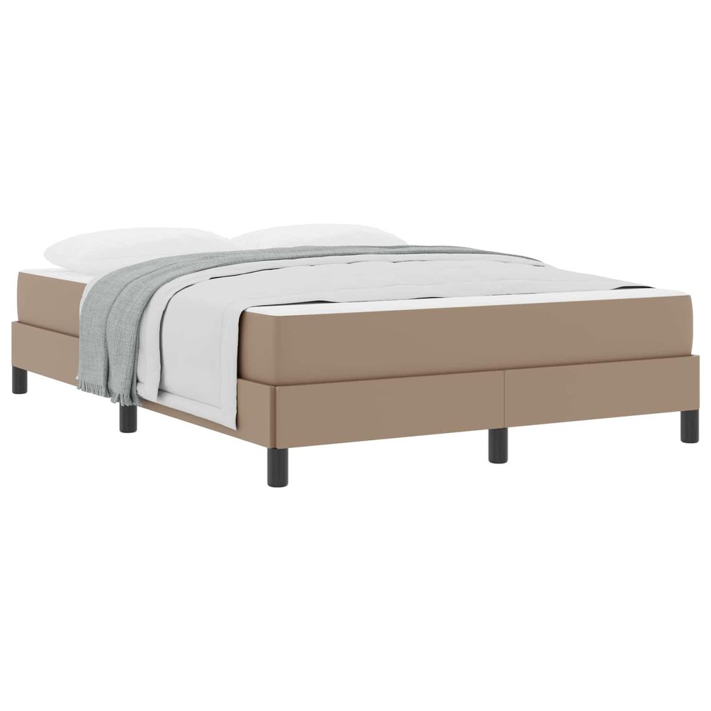vidaXL Bed Frame with Mattress Cappuccino 160 x 200 cm Fabric
