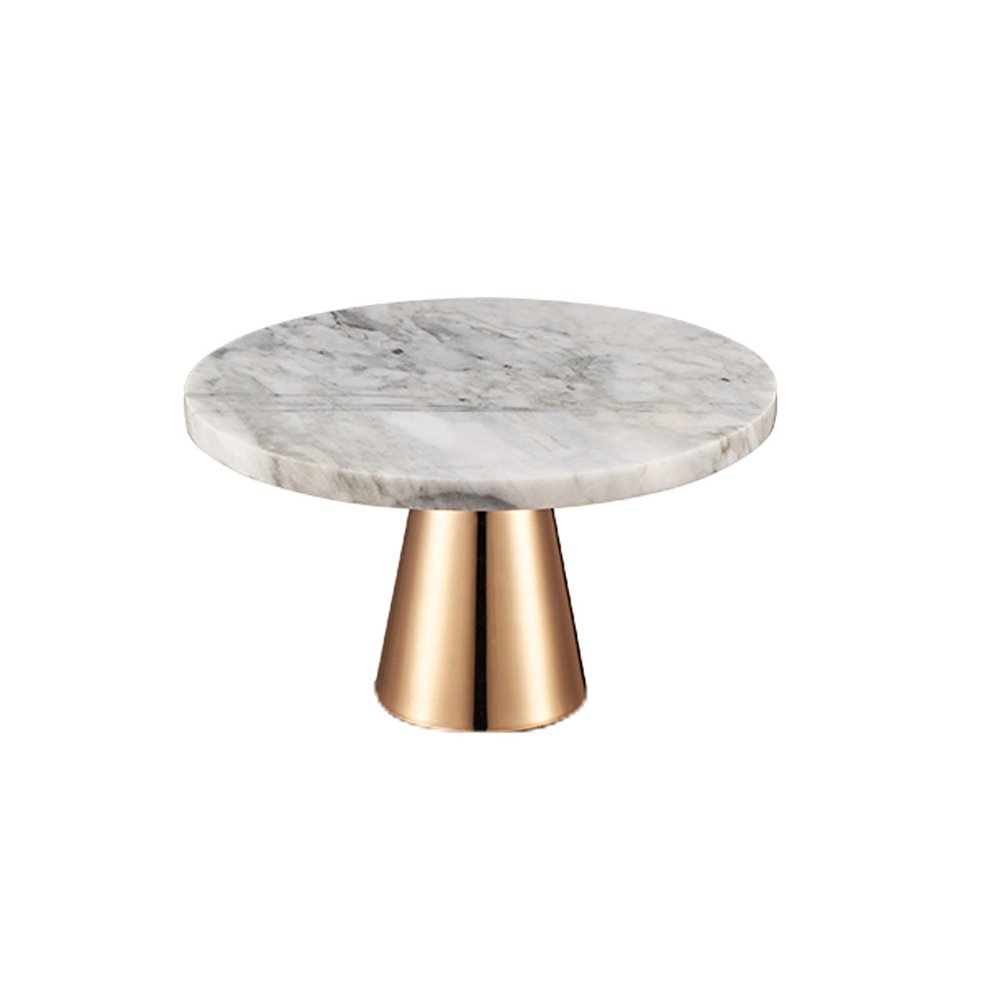 Cake Stand with Marble-Style Metal Base