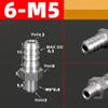 EKFBQBGW 1pc M5 Metric Male to 6 mm Hose Barb Nipple, 304 Stainless Steel view 2